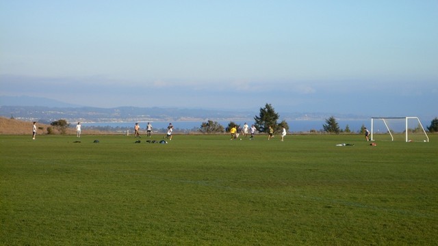 Intramural sports field overlooking Monterey Bay